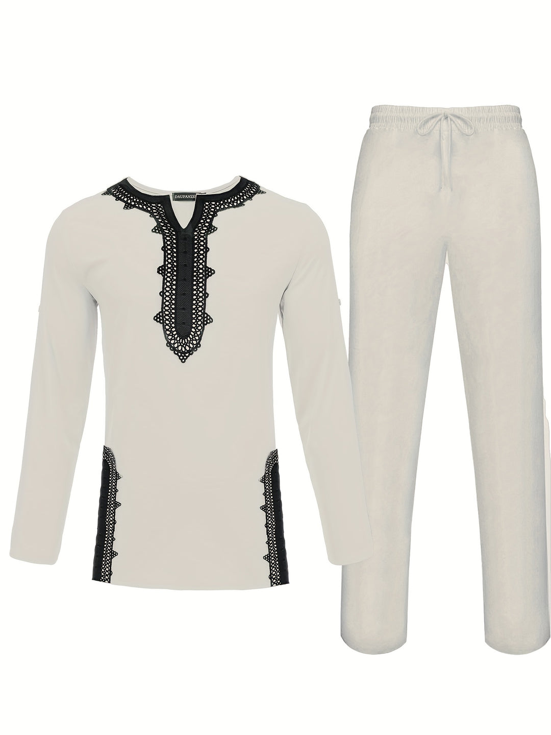 Men’s Two-piece Suits, Long Sleeve Tops & Pants Set, Formal Party African Men Dashiki Suit Shirt Pants Set Traditional Clothes Formal Dress
