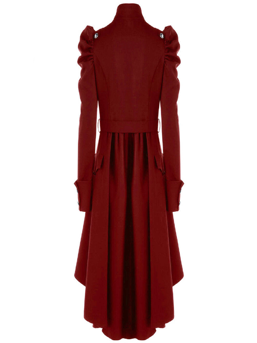 Solid Double Breasted Pea Coat, Belted Buckle Spring Mid-Long Lapel Outerwear, Women's Clothing