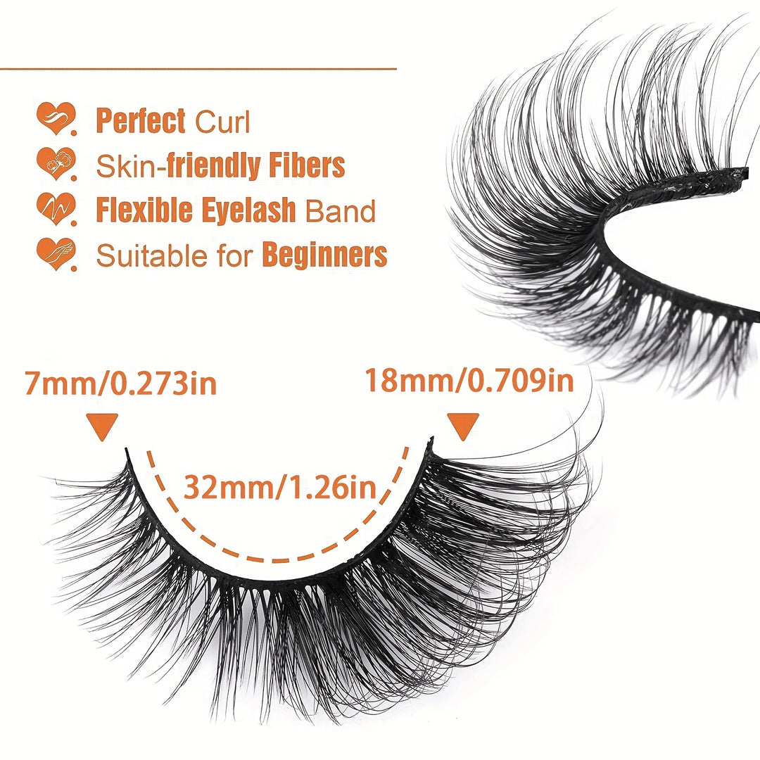 5 Pairs Cat Eye Fox Eye Imitation Mink False Eyelashes Sexy Lashes Extension Makeup