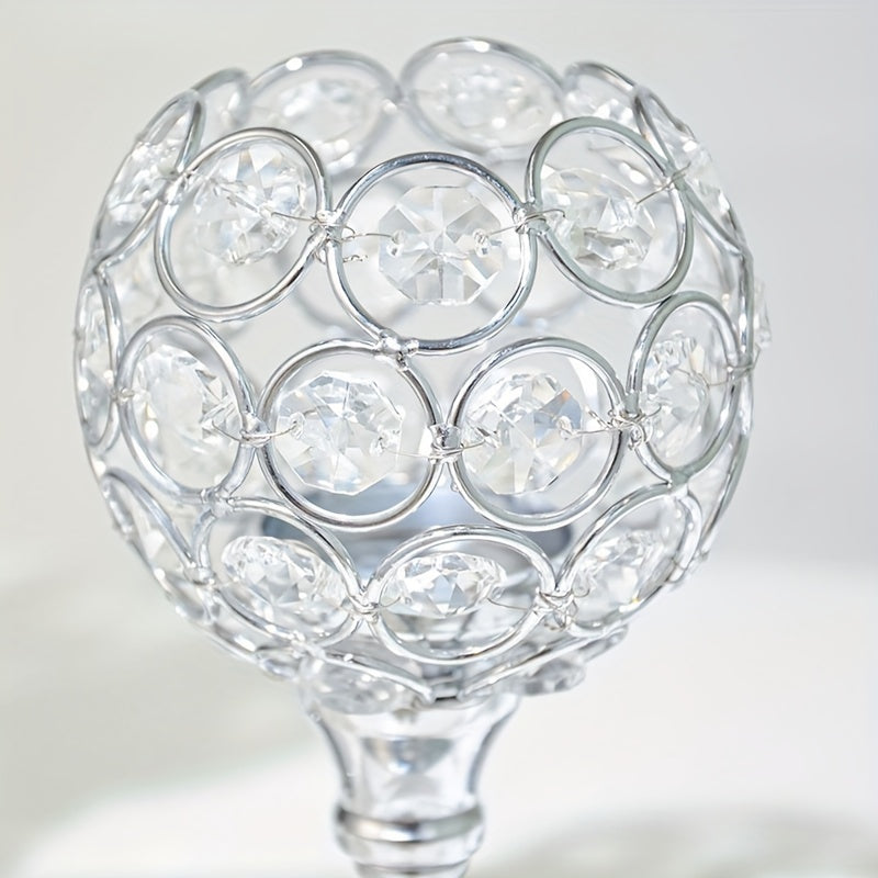 3 Pcs Crystal Candle Holder 3 Sizes Tea Light Candlestick Holders For Wedding Table Centerpiece, Table Decor, Tealight Candlestick Holder For Fireplace Candelabra, Home Living Room Decor,Candlestick Holders Metal Wedding Polished Tabletop