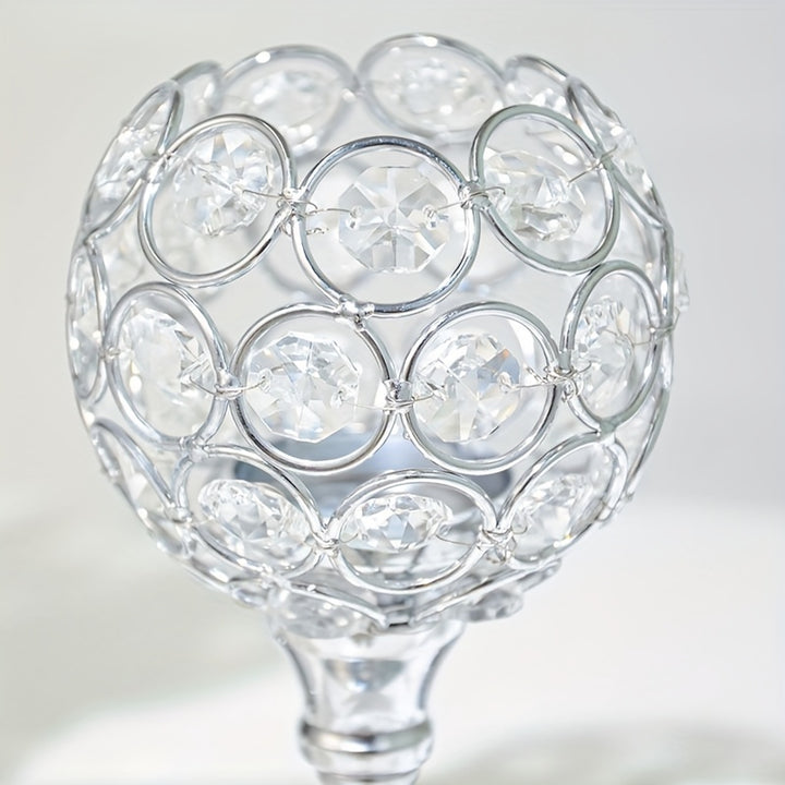 3 Pcs Crystal Candle Holder 3 Sizes Tea Light Candlestick Holders For Wedding Table Centerpiece, Table Decor, Tealight Candlestick Holder For Fireplace Candelabra, Home Living Room Decor,Candlestick Holders Metal Wedding Polished Tabletop