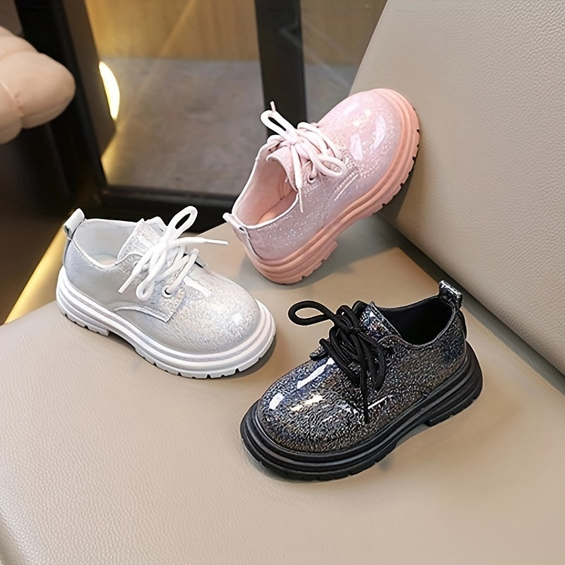 Trendy Low Top Lace Up Loafer Shoes For Girls, Lightweight Waterproof Non Slip Flat Shoes For Indoor Outdoor, Spring And Autumn