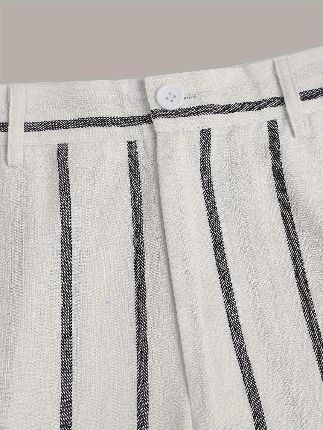 Plus Size Casual Outfits Set, Women's Plus Stripe Print Button Up Long Sleeve Turn Down Collar Blouse & Button Fly Wide Leg Pants Outfits 2 Piece Set