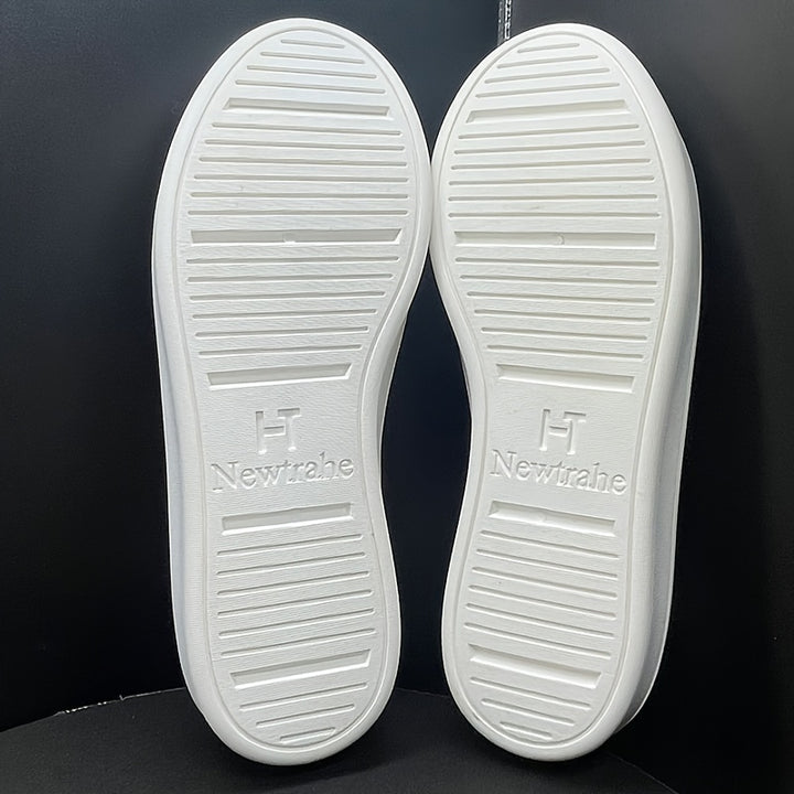 Women's Heart & Striped Print Laofers, Slip On Lightweight Soft Sole Casual Shoes, Valentine's Day Canvas Travel Shoes