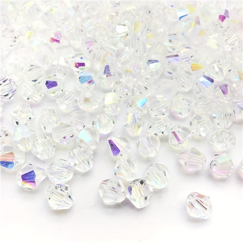 90pcs Austrian Crystal Element Bicone Beads  4mm Multicolor Faceted Glass Spacer Beads For Jewelry Making DIY Accessories Handmade Craft Beads Accessories