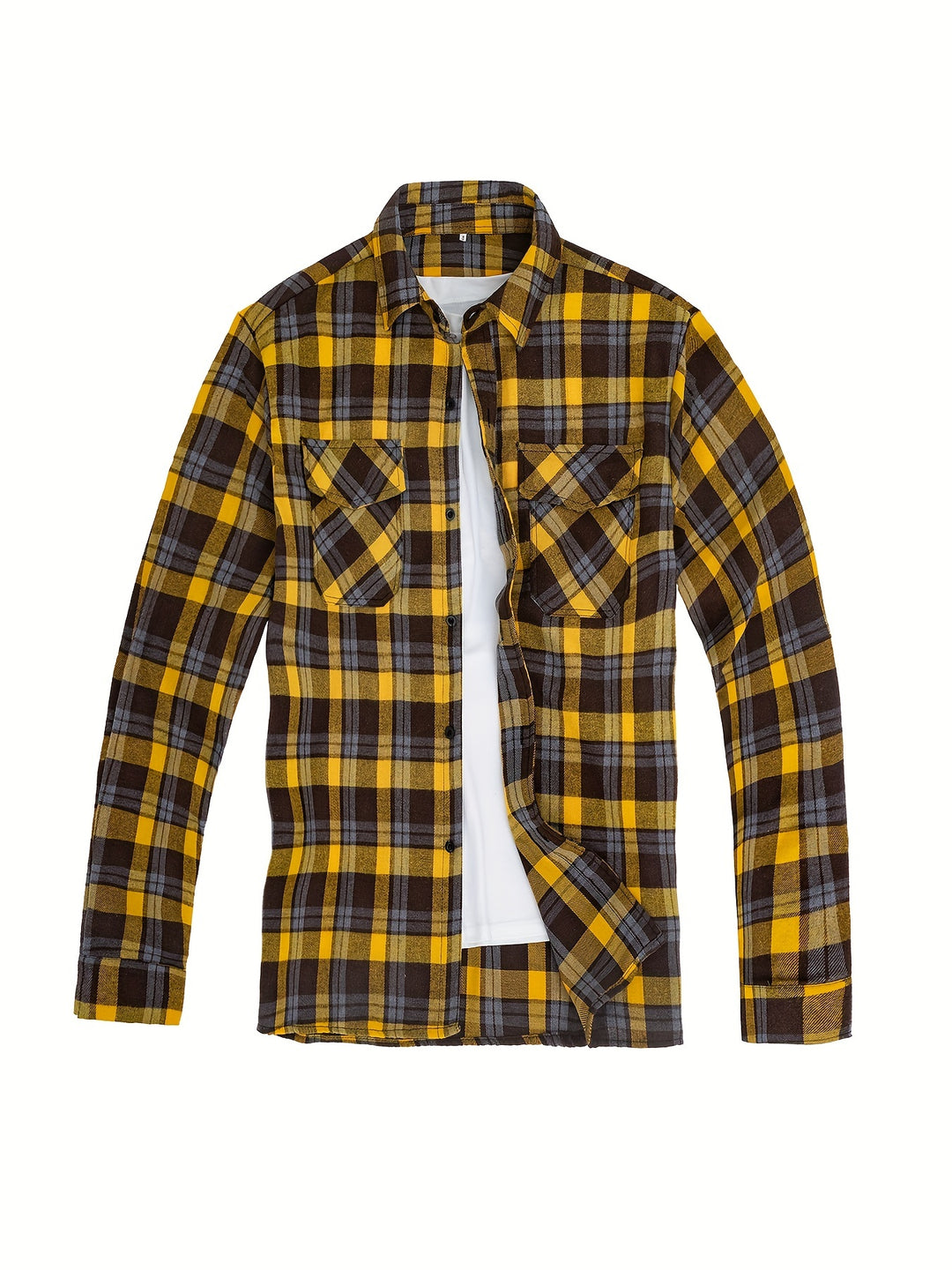 Classic Design Plaid Print Men's Casual Button Up Long Sleeve Shirt, Men's Clothes For Spring Summer Autumn, Tops For Men
