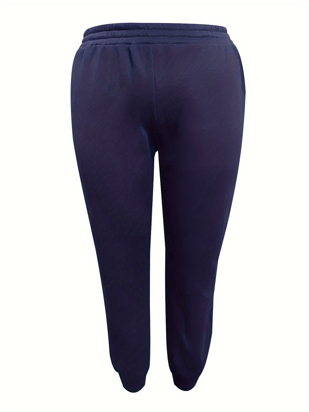 Plus Size Sporty Outfits Set, Women's Plus Solid Zipper Front Long Sleeve Coat & Joggers Outfits 2 Piece Set