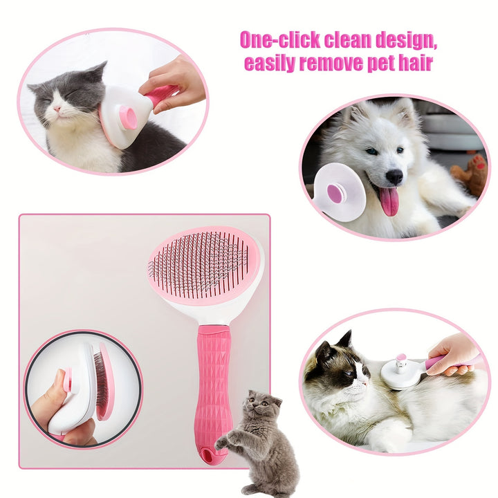 5 Pack Pet Grooming Set - Hair Removal Comb For Dog, Flea Comb, Dog Shampoo Brush, Pet Nail Clippers Set