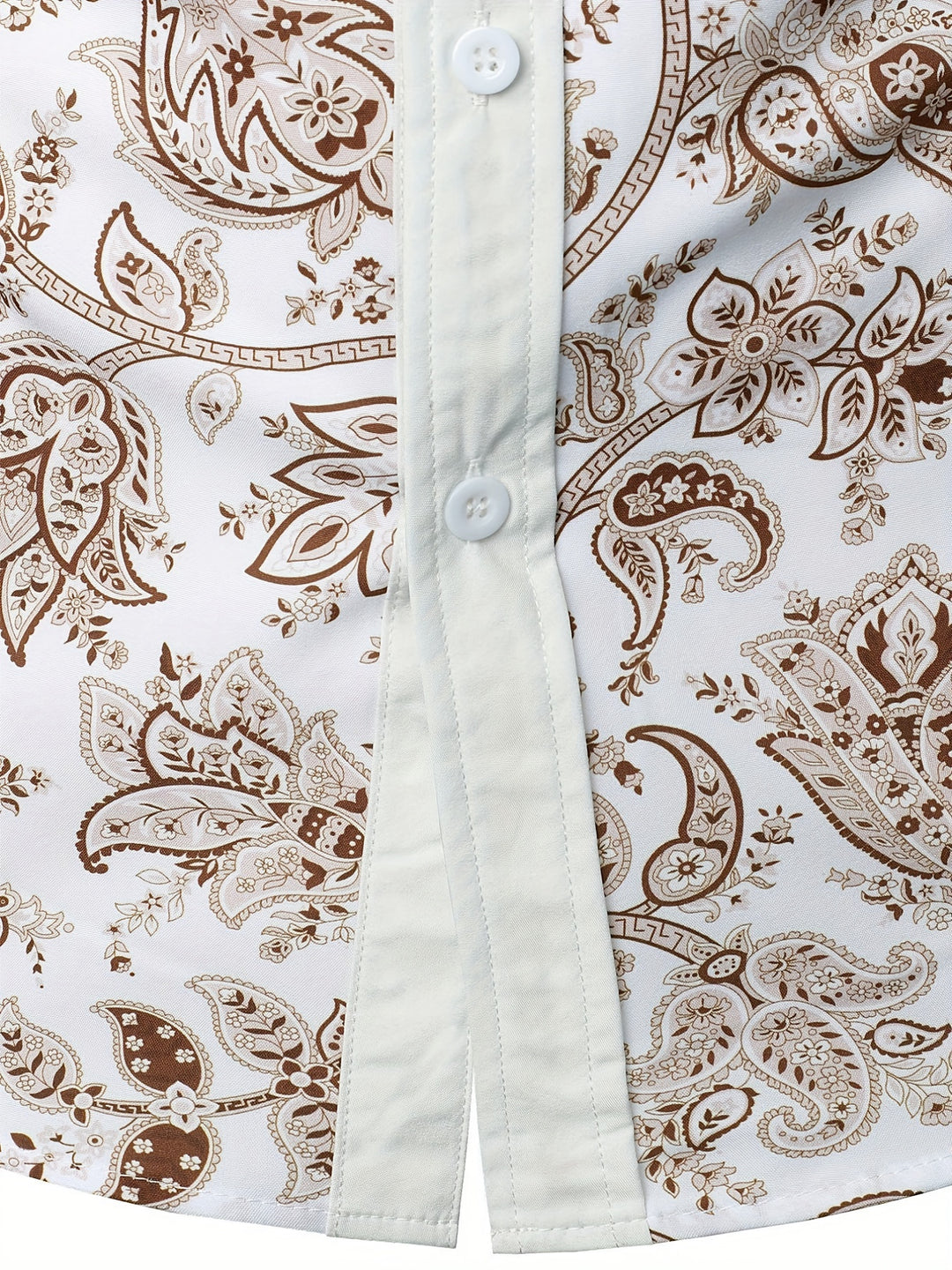 Men's Shirt Top Turn-Down Collar Long Sleeves Shirt Closure Regular Fit Paisley Male Casual Shirt For Daily