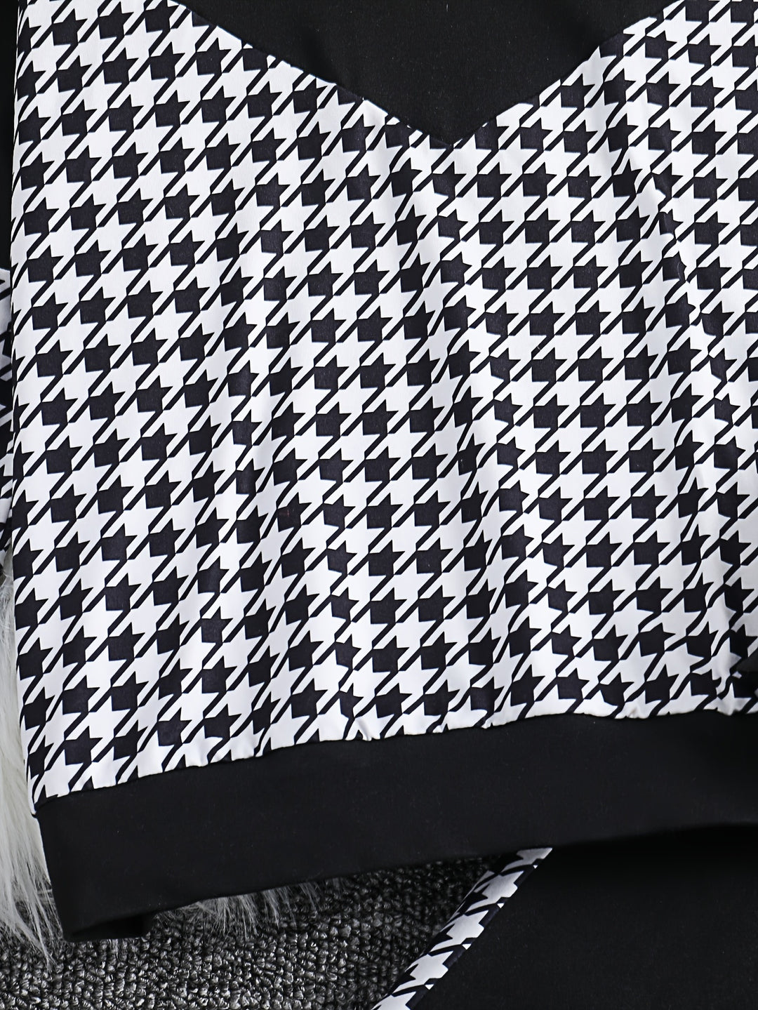 Splicing Houndstooth Pattern Sets 2pcs Girls Hoodies + Jogger Pants Set Spring Fall Gift Sports