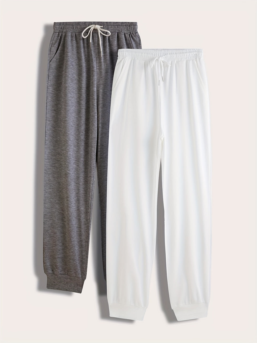 Solid Drawstring Pants 4 Pack, Casual Elastic Waist Versatile Jogger Pants, Women's Clothing