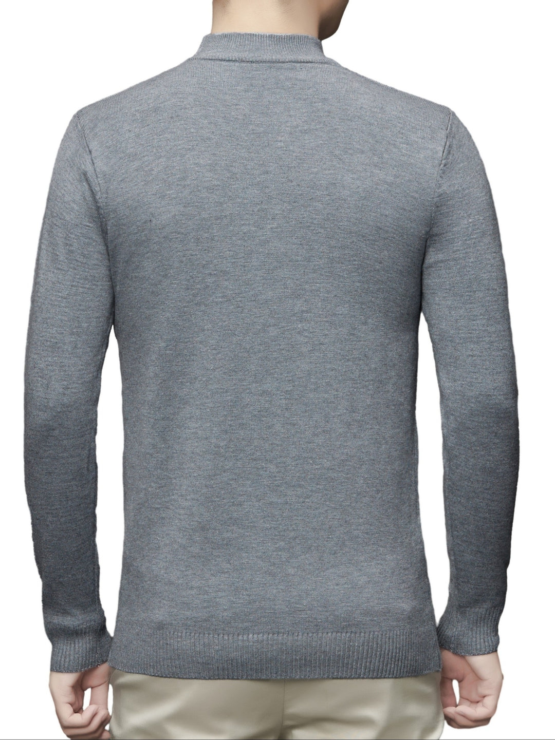 Men's Stylish Solid Knitted Pullover, Casual  Breathable Long Sleeve Turtle Neck Top For City Walk Street Hanging Outdoor Activities