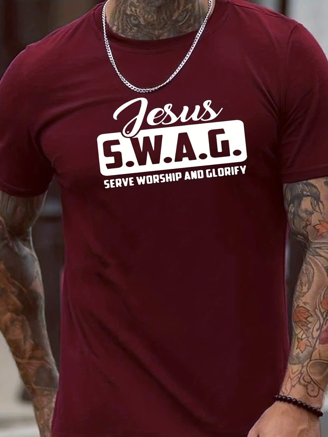 Tees For Men, 'Jesus Swag' Print T Shirt, Casual Short Sleeve Crew Neck Tshirt For Summer Spring Fall, Tops As Gifts