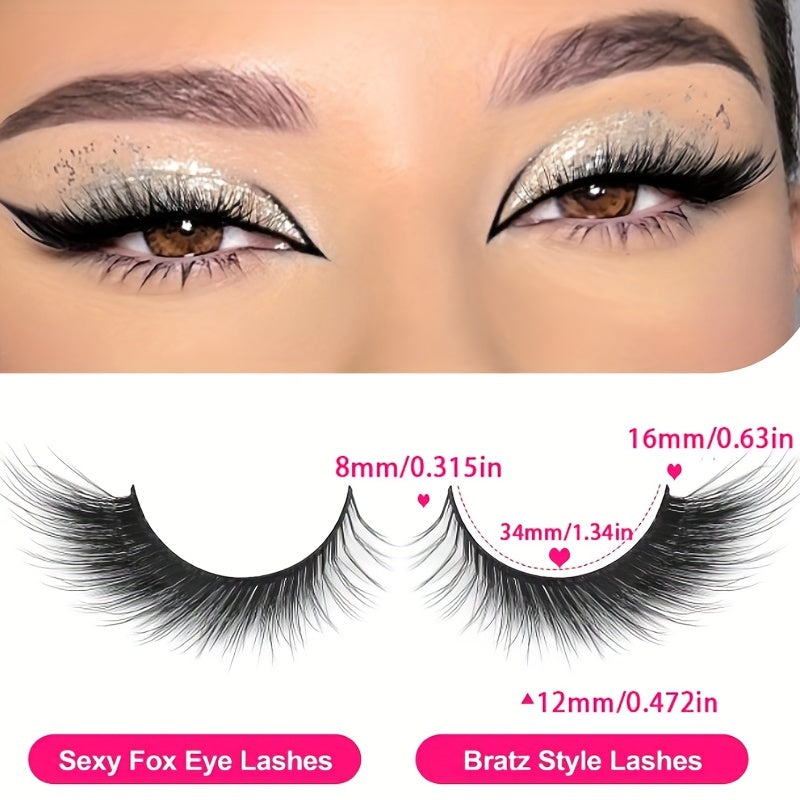 5 Pairs Cat Eye Fox Eye Imitation Mink False Eyelashes Sexy Lashes Extension Makeup