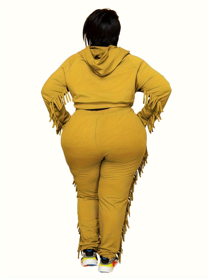 Stylish Plus Size Hoodie and Pants Set for Women, Perfect for Casual Wear