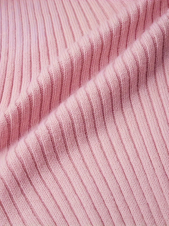 Solid Mock Neck Bodycon Sweater Dress, Elegant Long Sleeve Midi Sweater, Women's Clothing