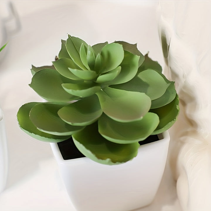 3pcs, Fake Potted Succulents, Plastic Potted Plant, Small Potted Plant, Artificial Plant Landscape Decoration Simulation Succulent For Indoor Living Room Office Bedroom Hotel Decoration