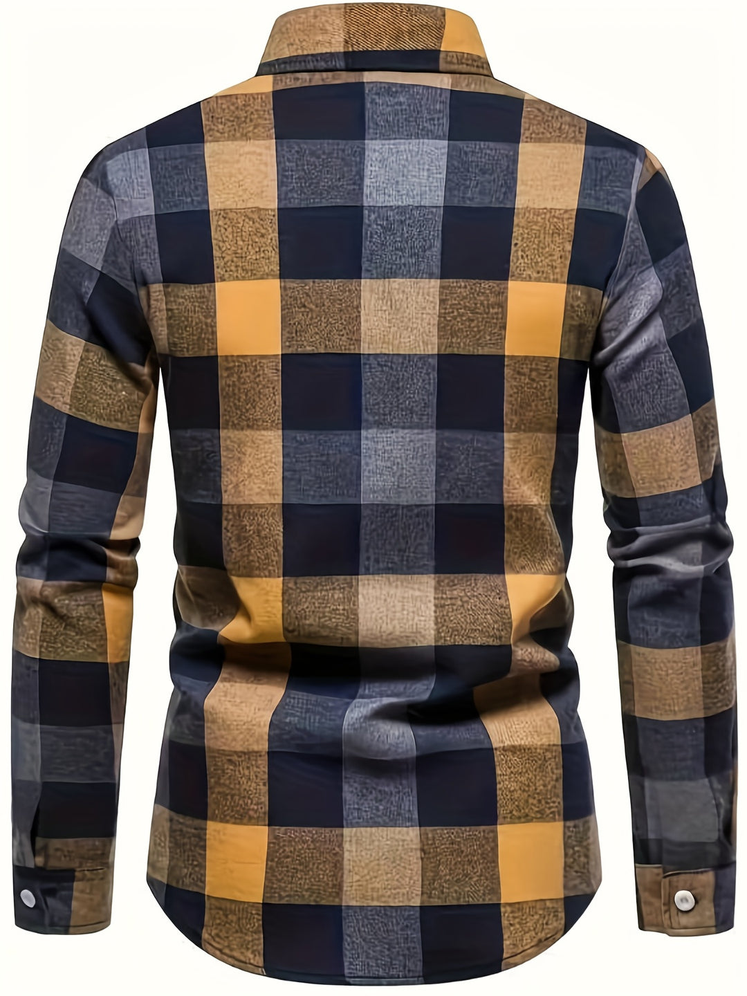 Plaid Pattern Men's Casual Retro Long Sleeve Button Up Shirt For Spring Fall Outdoor