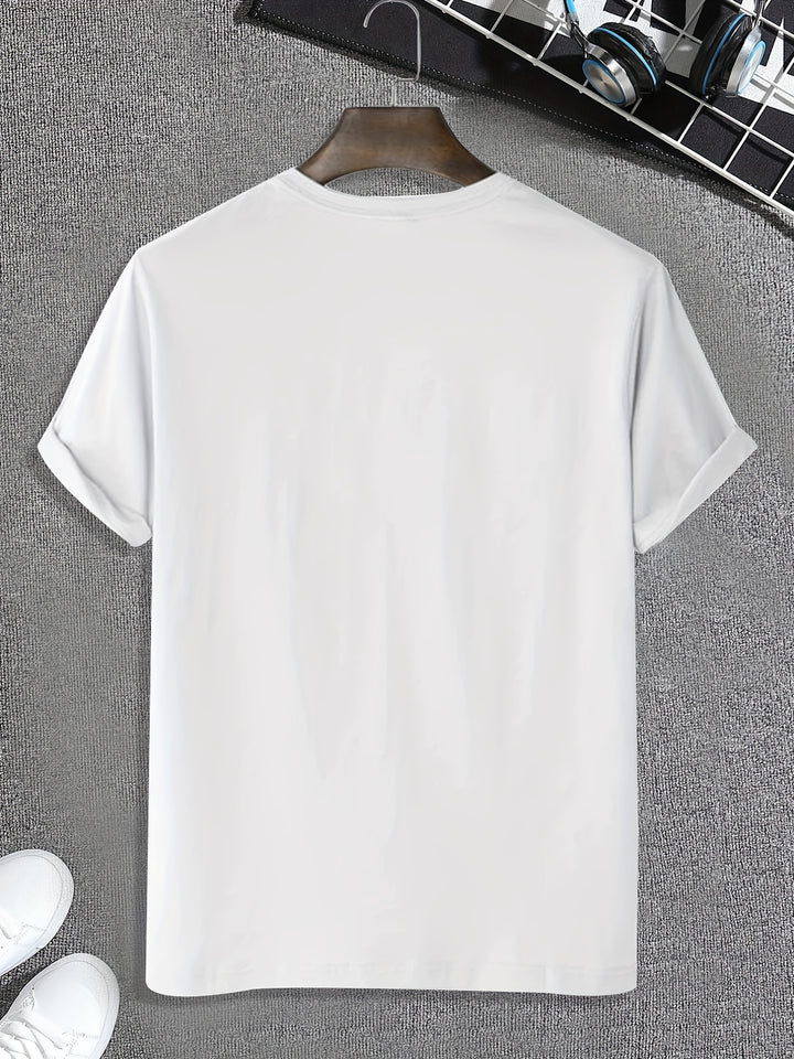 The Greatest Mistake You Can Make Is To Die Without Jesus Letter Print Men's Casual Short Sleeve Crew Neck T-shirt, Fashion Graphic Tee Loungewear Pajamas Top Summer Men's Home Clothes