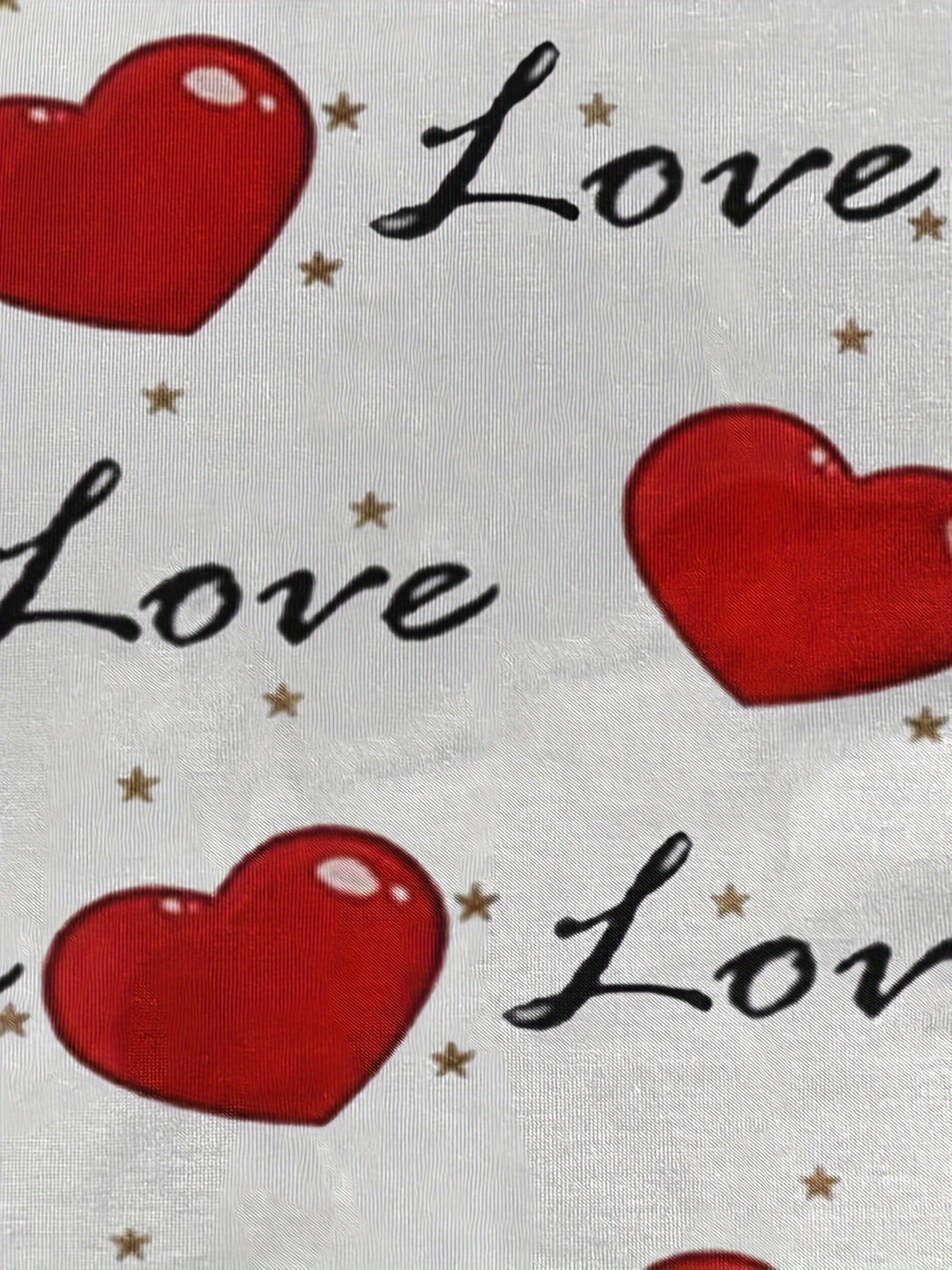 Plus Size Heart Print Top, Casual Crew Neck Long Sleeve Top, Women's Plus Size Clothing