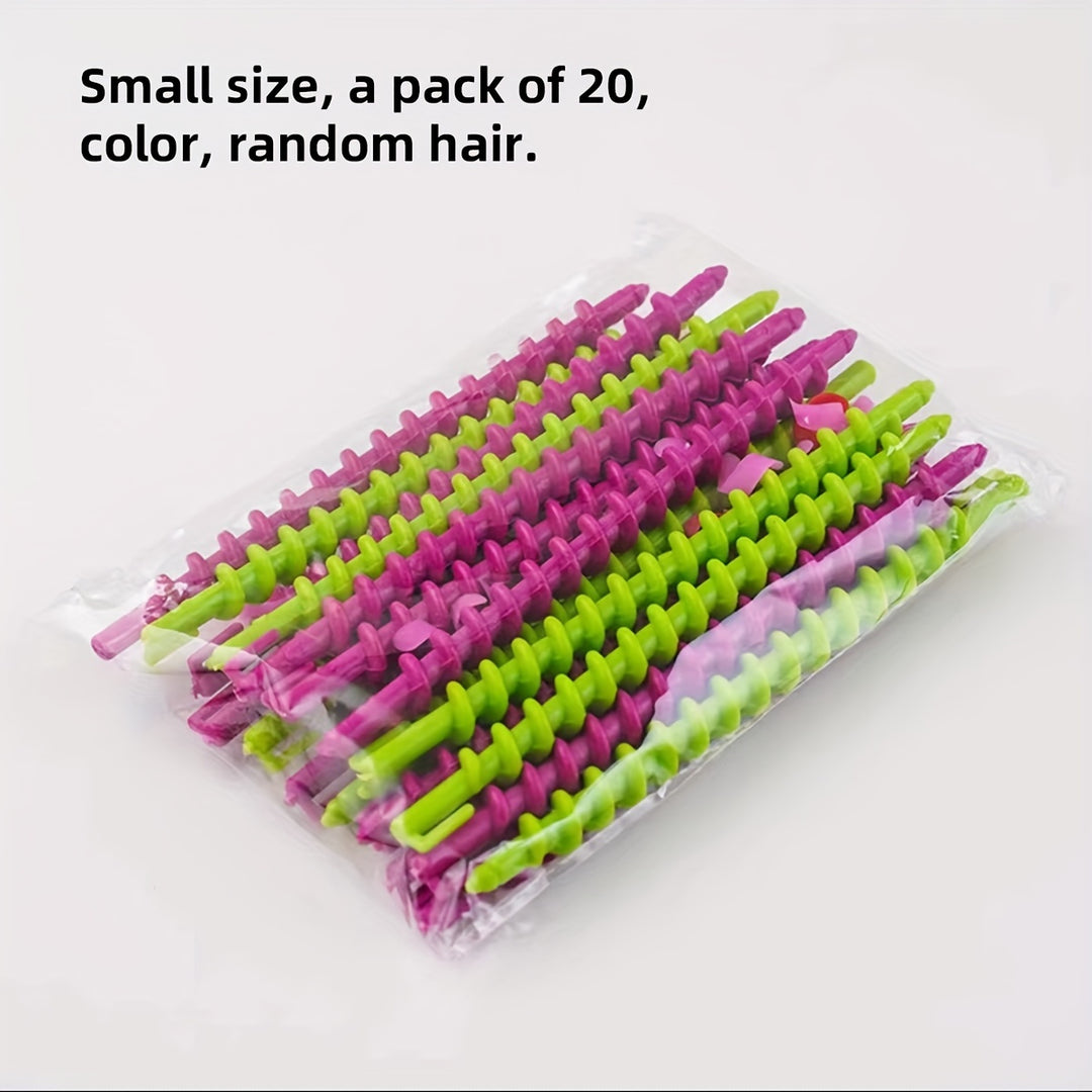 20pcs Hair Curler Set Spiral Hair Perm Rods DIY Plastic Long Barber Hairdressing Styling Curling Perm Rods