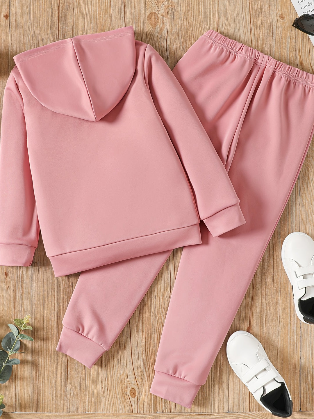 PatPat Conjunto De 2 Piezas, Sudadera Con Capucha De Manga Larga Con Estampado De THE FUTURE IS MINE Y Pantalones Deportivos Para Bebés Niñas