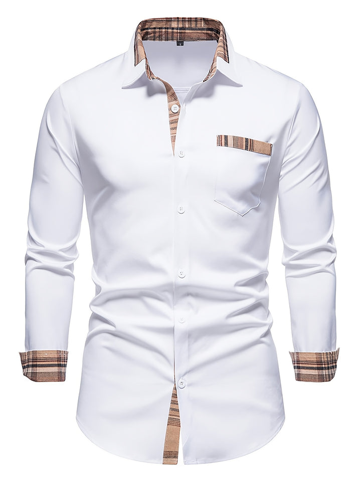 Men's Casual Plaid Button Down Shirt