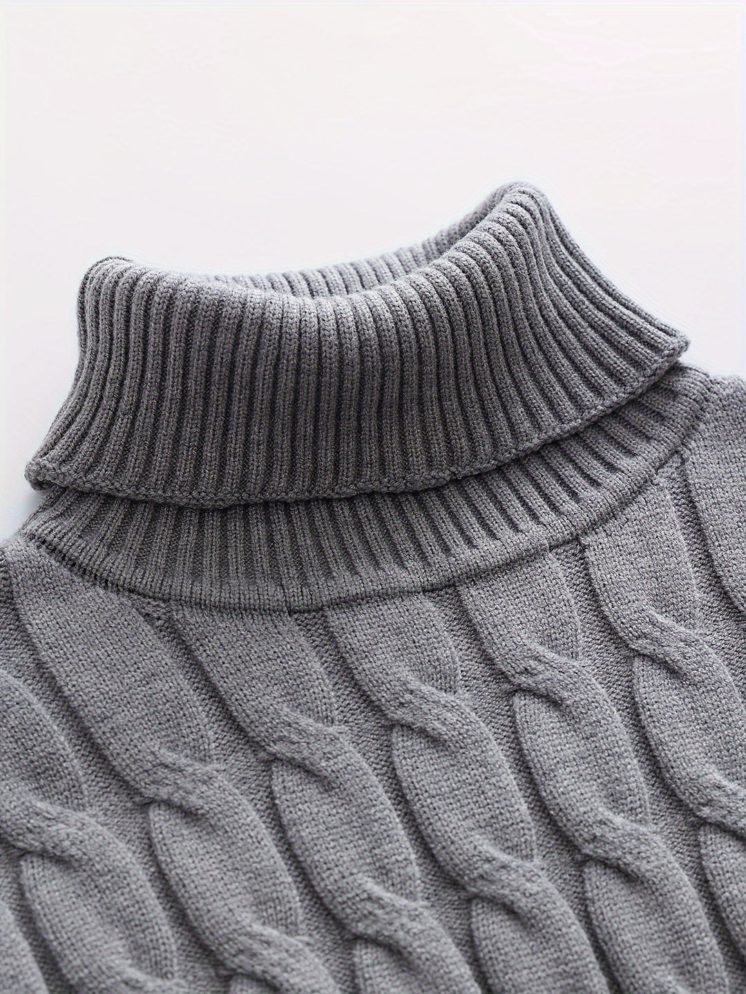 Men's Stylish Stripe Pattern Knitted Pullover, Casual Mid Stretch Breathable Long Sleeve Turtle Neck Top For City Walk Street Hanging Outdoor Activities