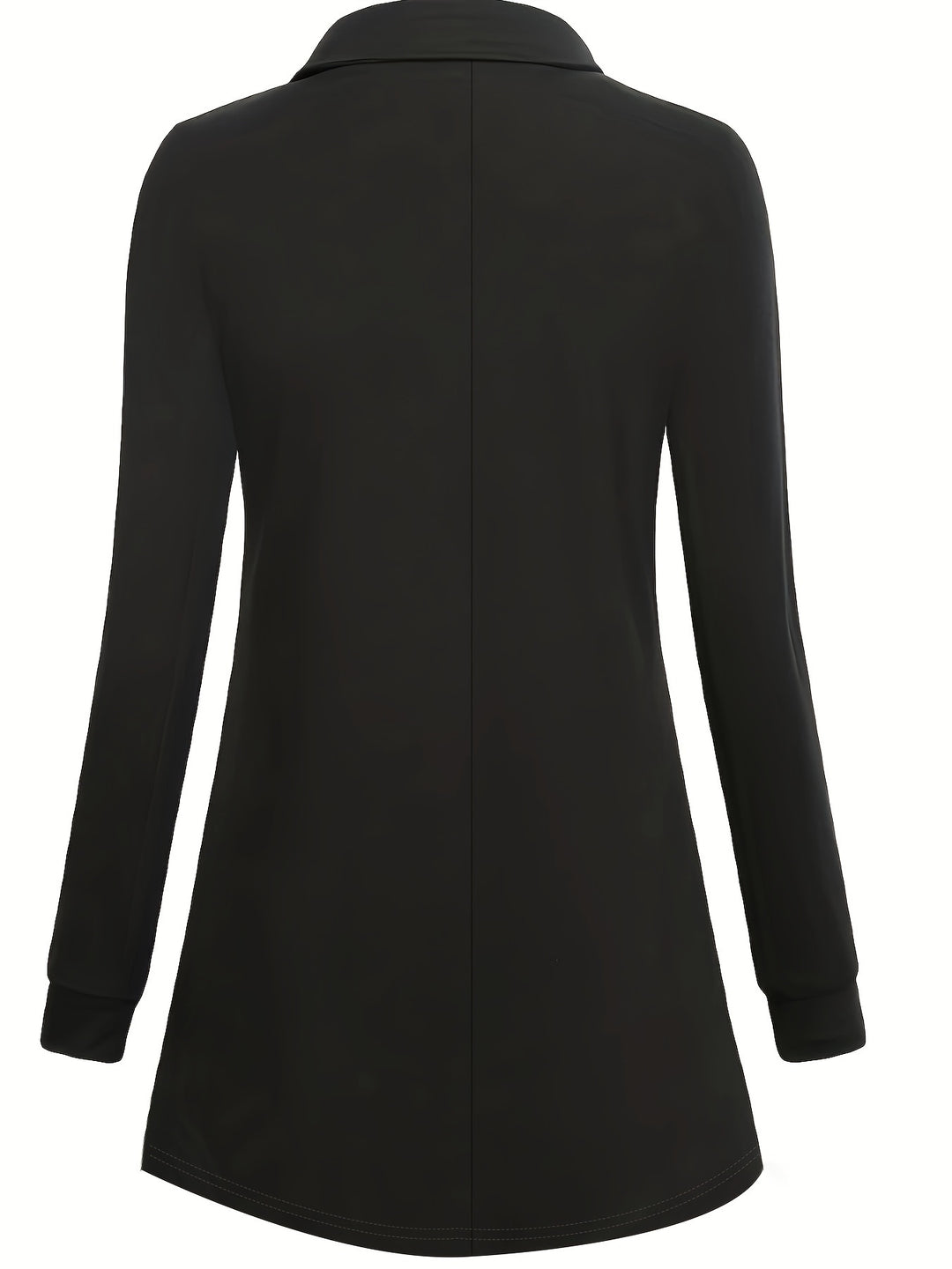 Solid Button Front Pleated Top, Casual Long Sleeve Top For Spring & Fall, Women's Clothing