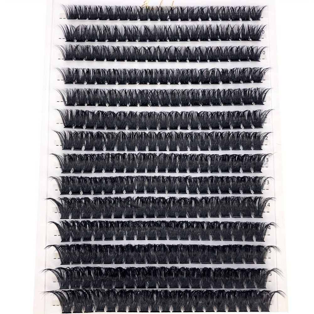 80D Faux Mink Eyelashes 280 Cluster 0.07mm D Curled 9-16mm Mixed Natural Eyelash Extension 3D Russian Strip Personal Eyelash Makeup Tool