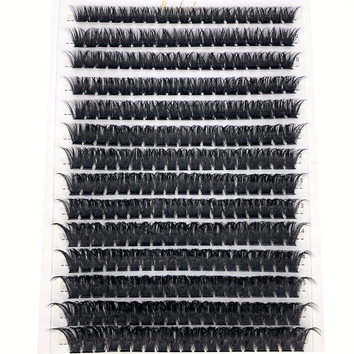 80D Faux Mink Eyelashes 280 Cluster 0.07mm D Curled 9-16mm Mixed Natural Eyelash Extension 3D Russian Strip Personal Eyelash Makeup Tool