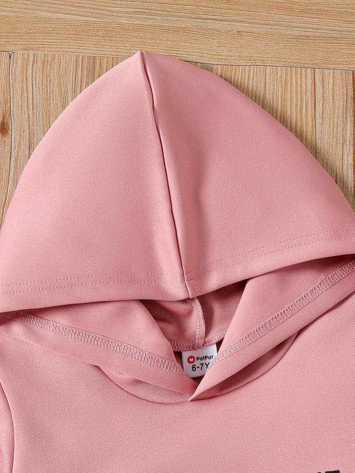 PatPat Conjunto De 2 Piezas, Sudadera Con Capucha De Manga Larga Con Estampado De THE FUTURE IS MINE Y Pantalones Deportivos Para Bebés Niñas