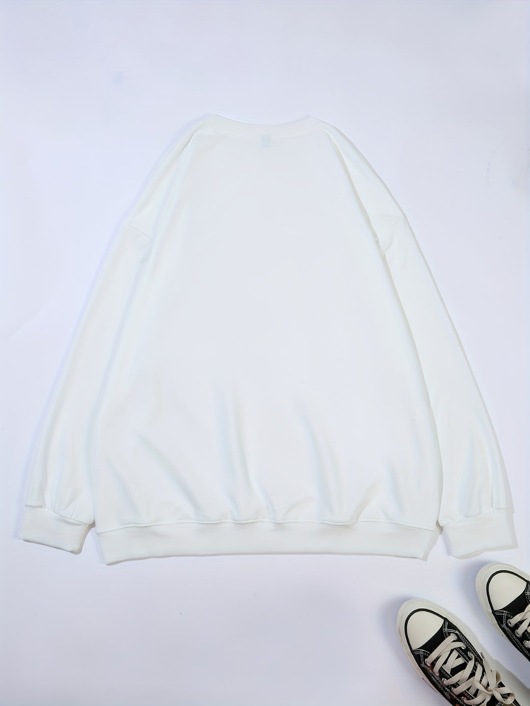 Plus Size Casual Sweatshirt, Women's Plus Fashion Leopard Love Heart Print Long Sleeve Round Neck Sweatshirt