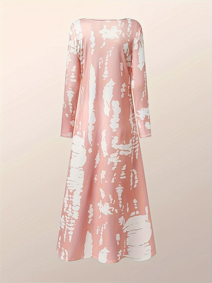 Plus Size Elegant Outfits Set, Women's Plus Tie Dye Long Sleeve Open Front Cardigan & Tube Bodycon Midi Dress Outfits Two Piece Set