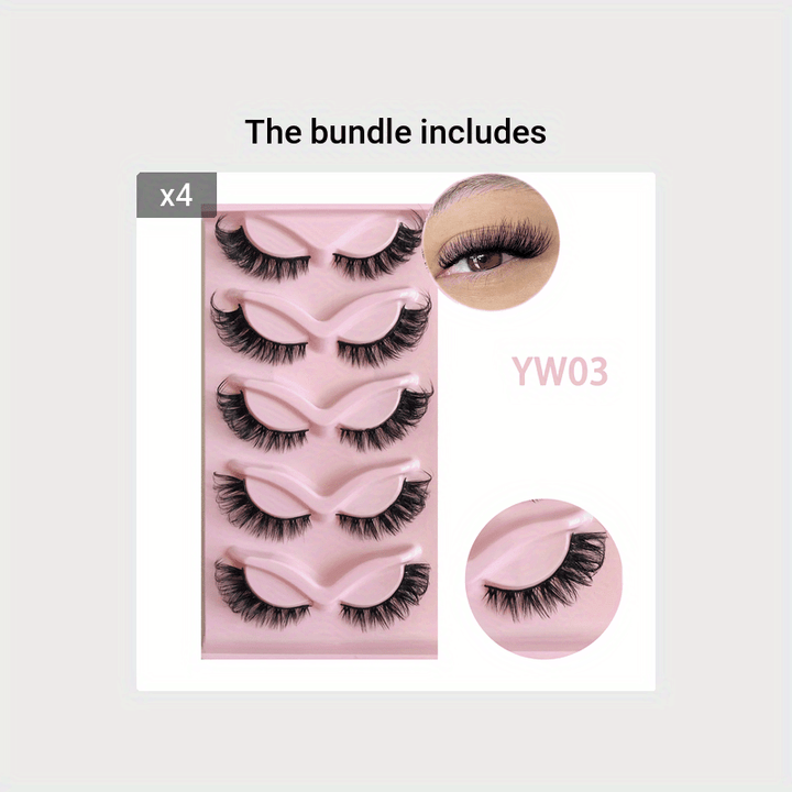 5 Pairs Cat Eye Fox Eye Imitation Mink False Eyelashes Sexy Lashes Extension Makeup