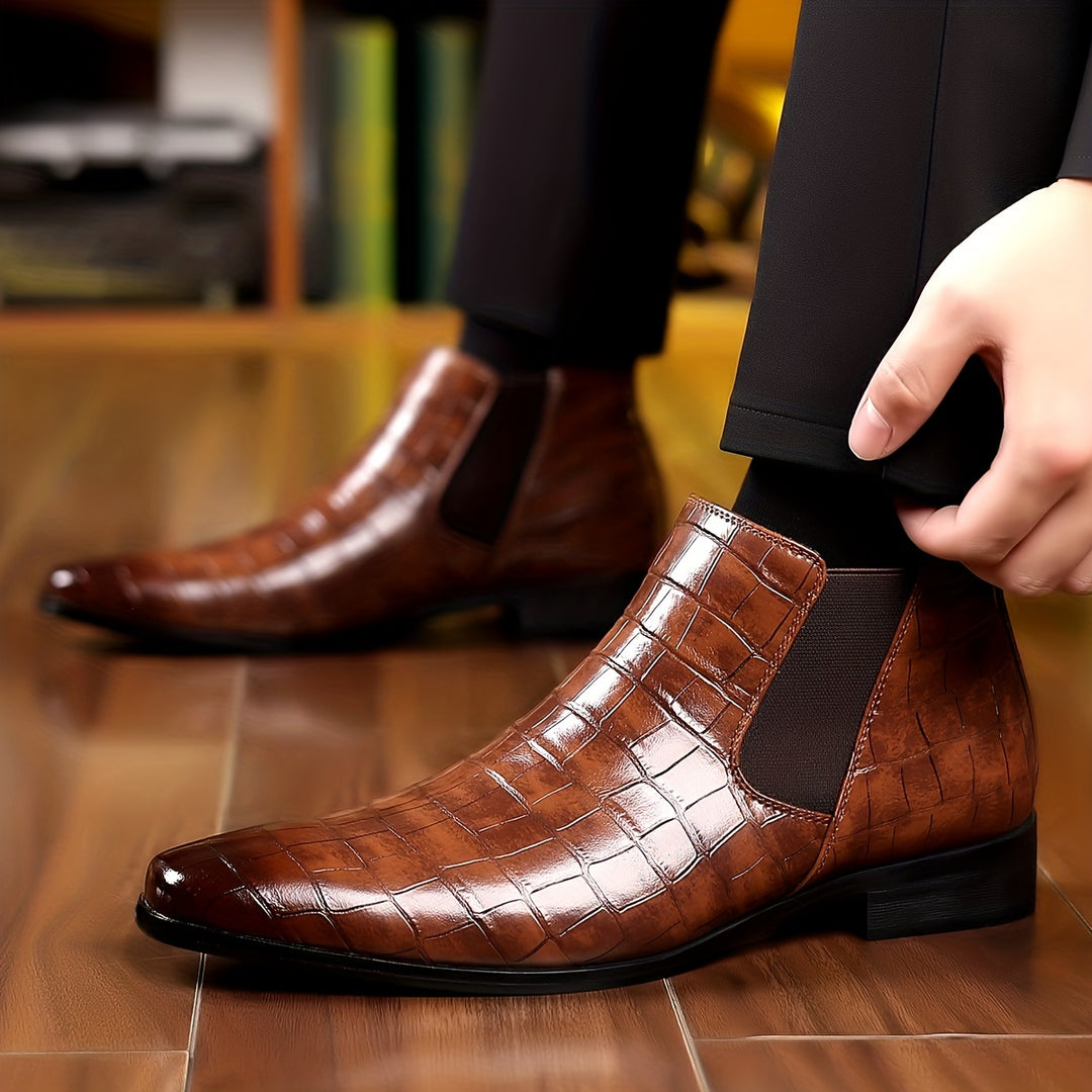Men's Chelsea Boots, Casual Walking Shoes, Slip-on Sleek Boots