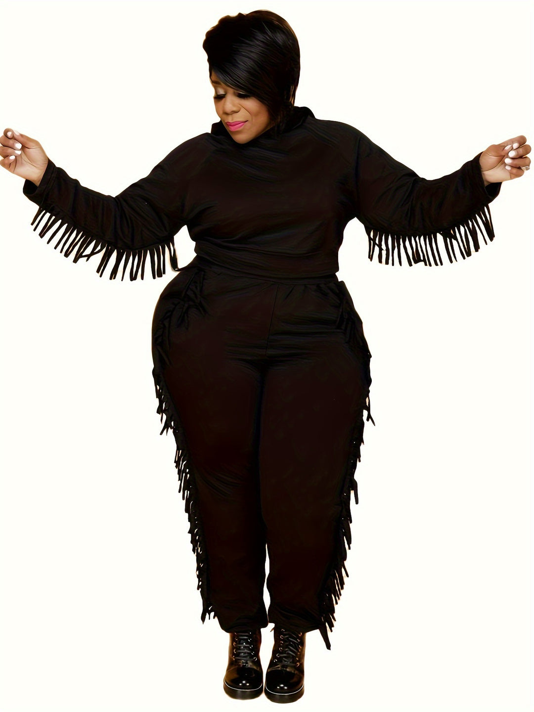 Stylish Plus Size Hoodie and Pants Set for Women, Perfect for Casual Wear