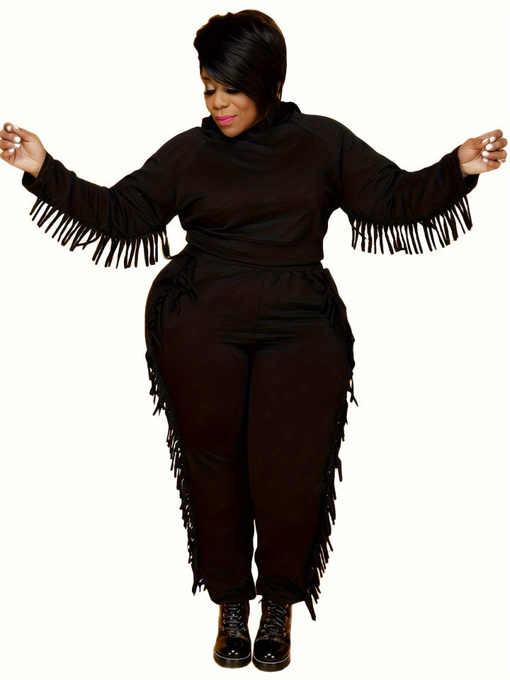 Stylish Plus Size Hoodie and Pants Set for Women, Perfect for Casual Wear