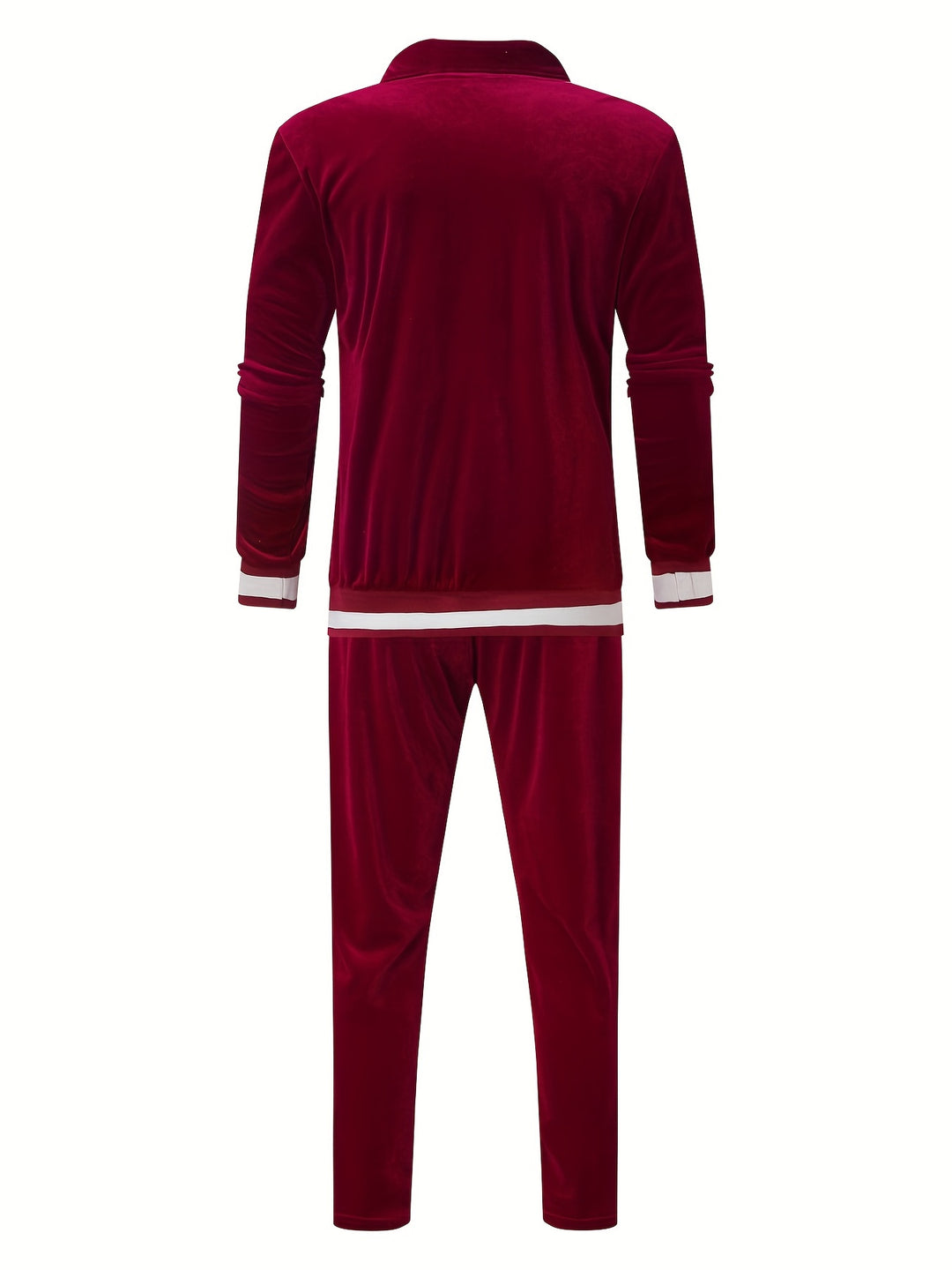 Men's Classic Velvet Athletic Tracksuit Set for Gym and Running