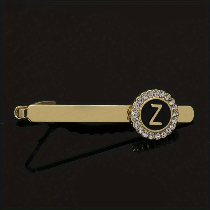Men's Tie Clip Zirconia Initial Letter Lapel Clip Tie Clip Tie Accessories