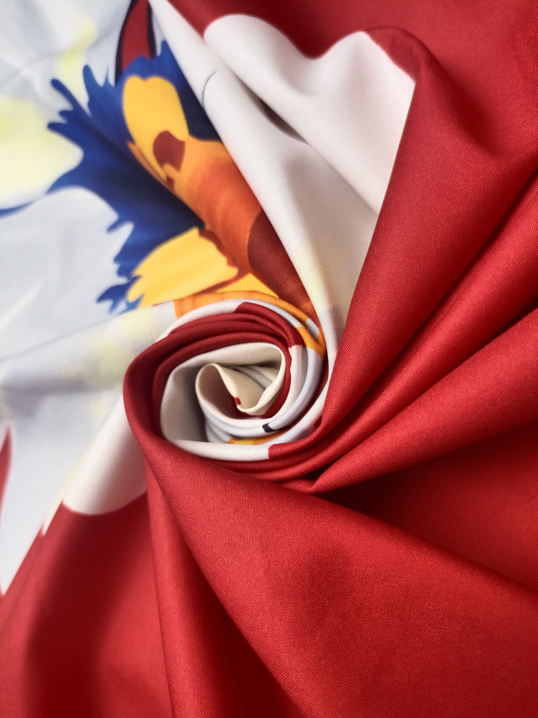 Plus Size Elegant Dress, Women's Plus Floral Print Half Sleeve Ruffle Trim Mock Neck Flowy Dress