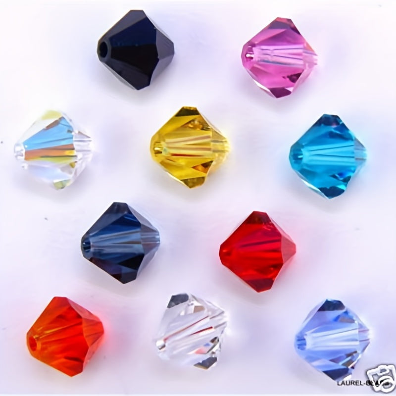 90pcs Austrian Crystal Element Bicone Beads  4mm Multicolor Faceted Glass Spacer Beads For Jewelry Making DIY Accessories Handmade Craft Beads Accessories