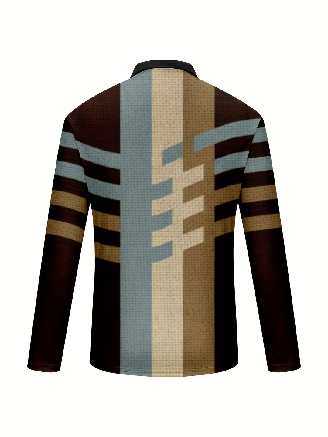 Casual Men's Mixed Color Long Sleeve Lapel Shirt, Men's Comfy Trendy Clothing For Spring Fall Outdoor