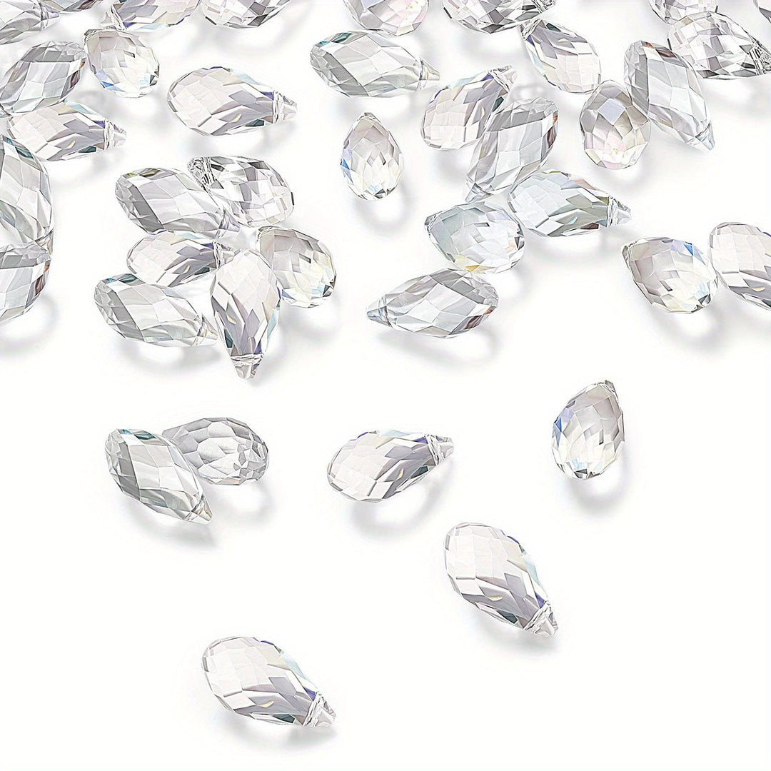 About 100pcs Teardrop Shape Pendants, Imitation Crystal Pendant 6*12mm AB Color Beads Pendants Jewelry Making DIY Supplies For Earrings Necklace Bracelet