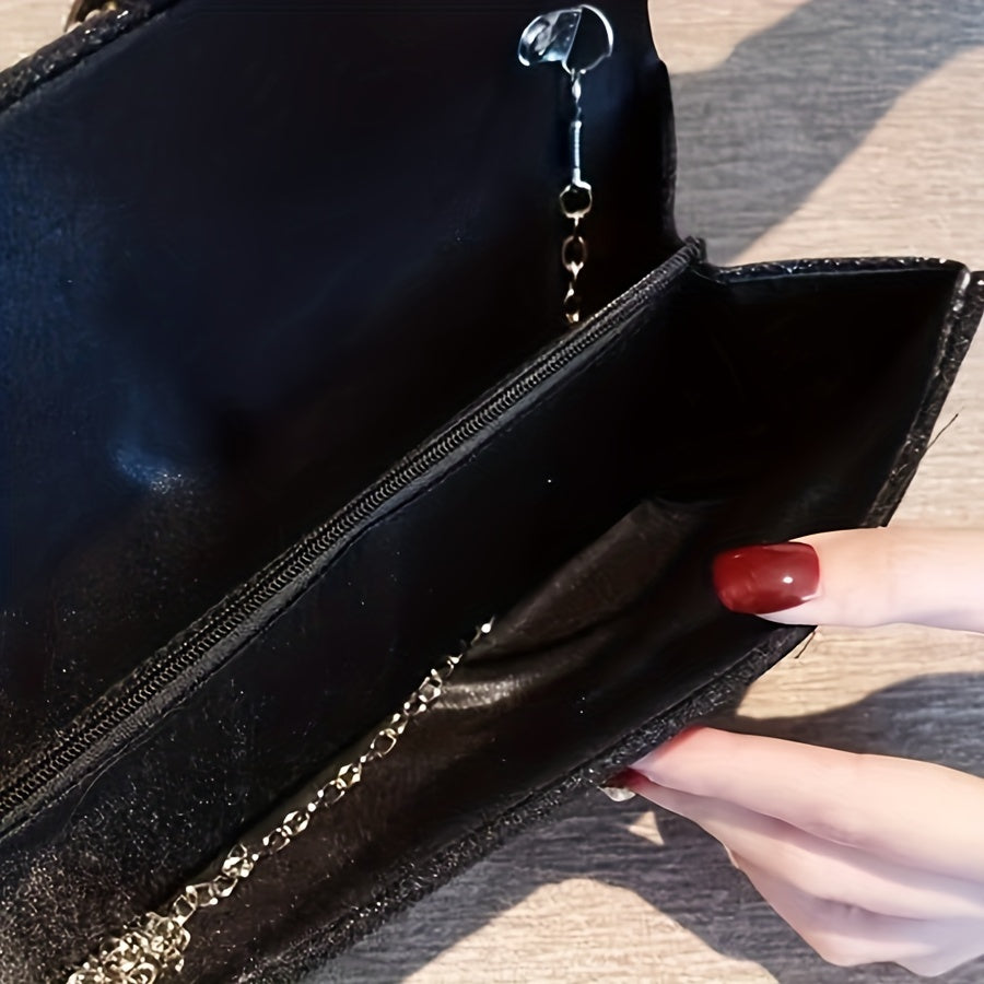 Rhinestone Evening Clutch Bag For Women, Fashion Envelope Clutch Prom Purse, Shiny Crystal Cocktail Party Bag