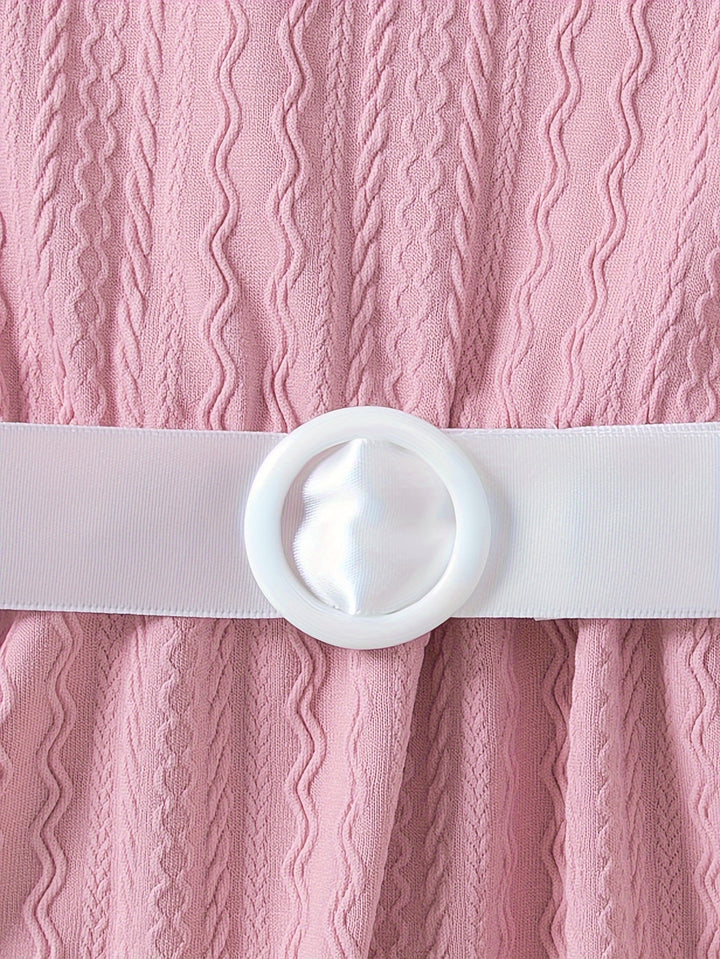 Sweet & Elegant Splicing Puff Long Sleeve Dress For Spring Fall Christmas Gift