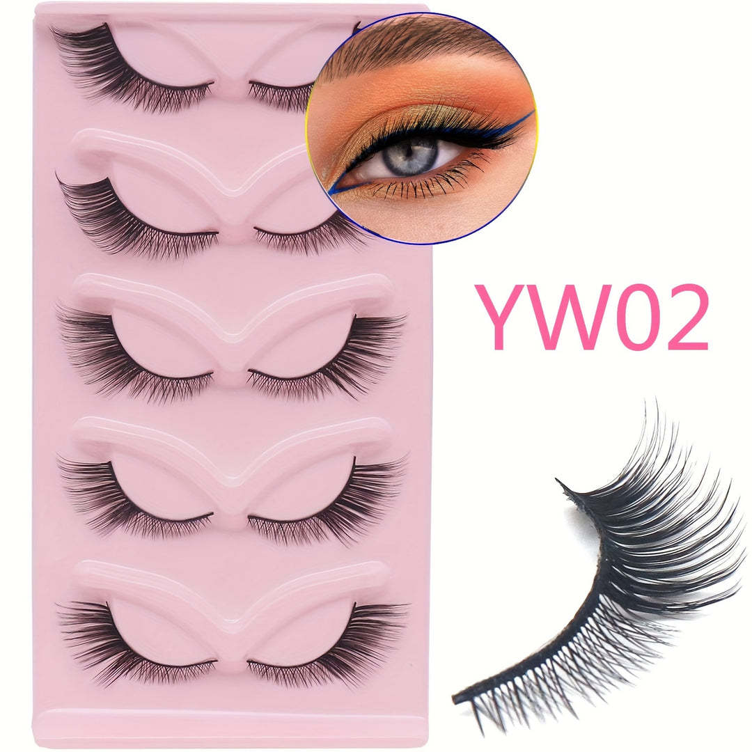 5 Pairs Cat Eye Fox Eye Imitation Mink False Eyelashes Sexy Lashes Extension Makeup