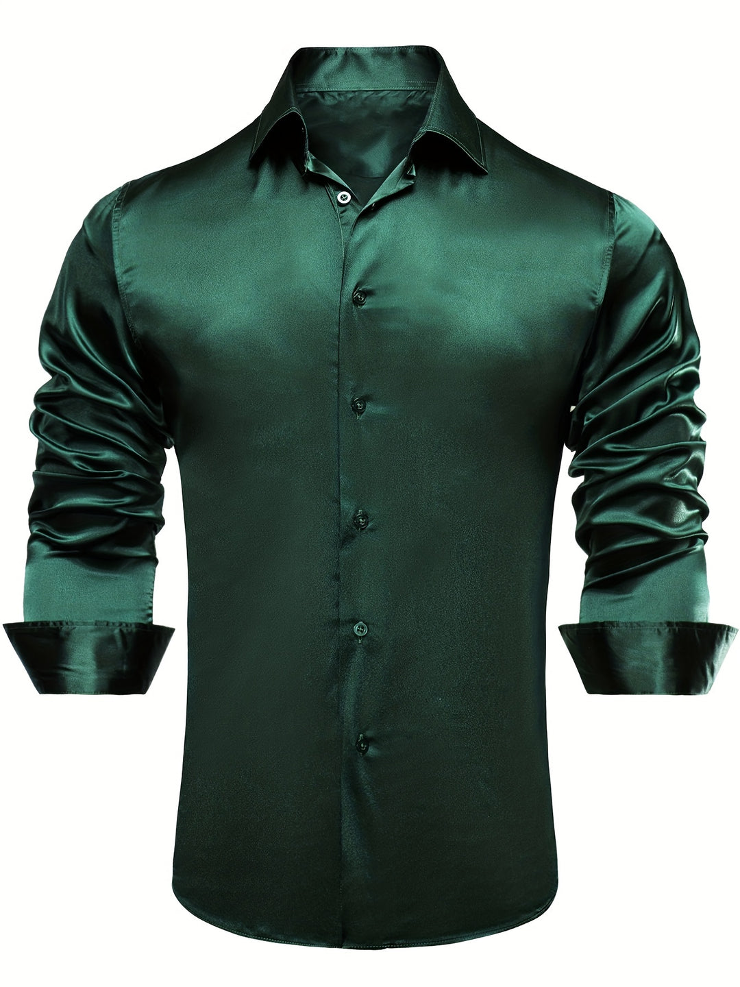 Men's Casual Button Up Long Sleeve Satin Shirt, Men's Clothes For Spring Summer Autumn, Tops For Men
