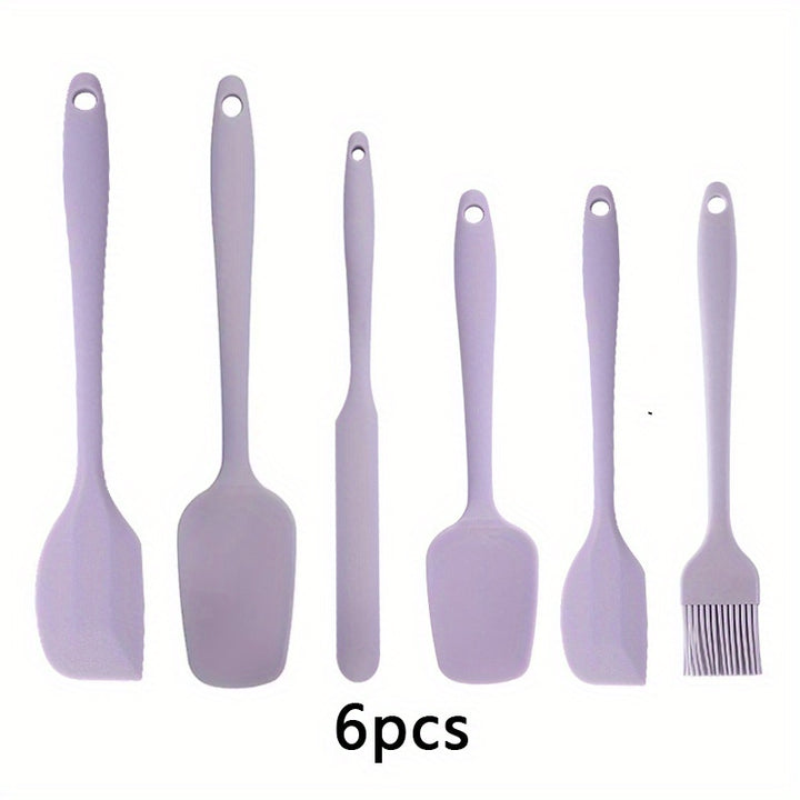 5pcs/6pcs, Large and Small Silicone Spatulas, Oil Brush, and Long Macaron Spatula - Essential Baking Supplies for Cakes, Cheese, and More