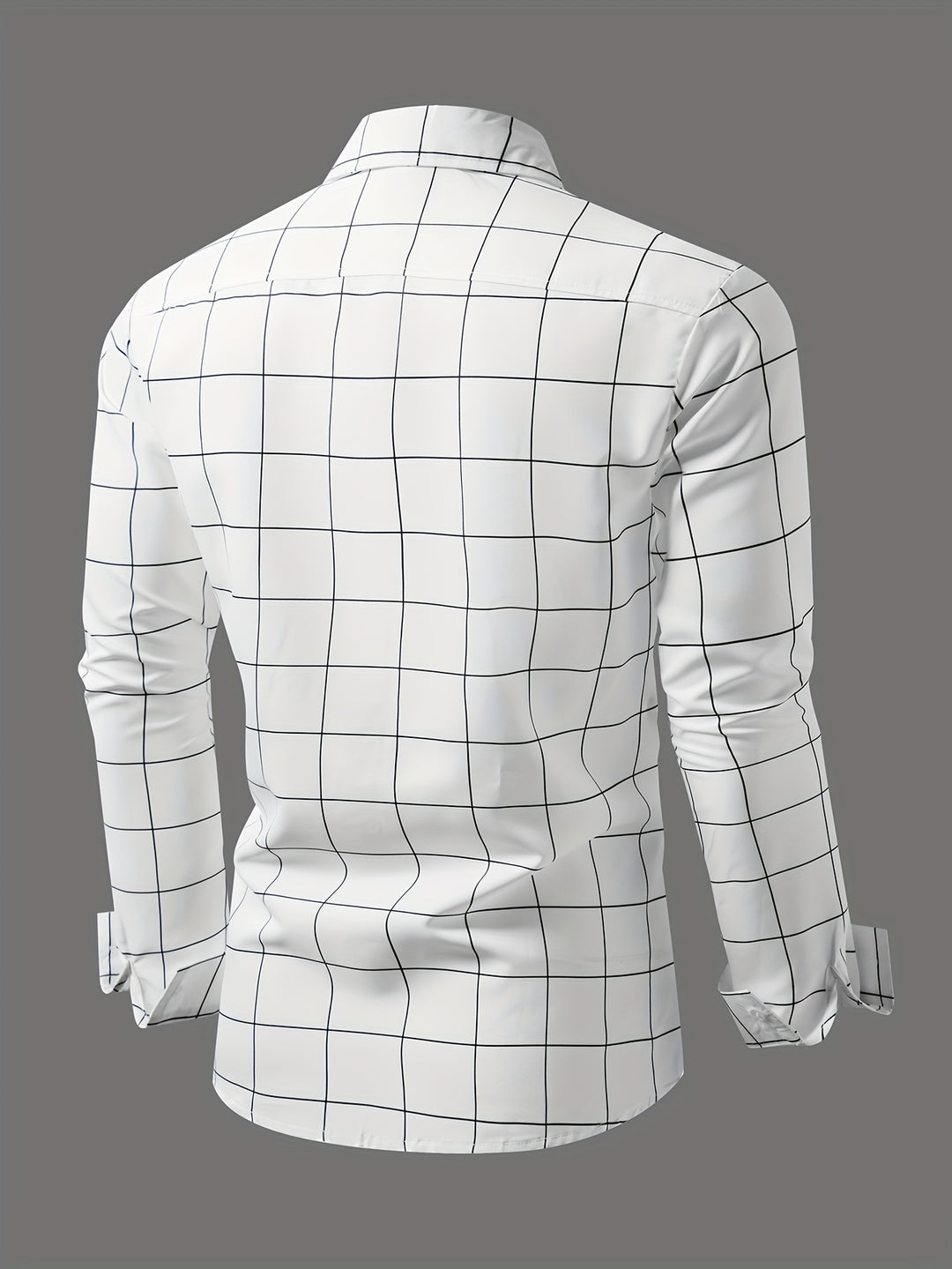 Simple Stripe And Plaid Pattern, Men's Casual Daily Long Sleeve Lapel Shirt For Spring Fall